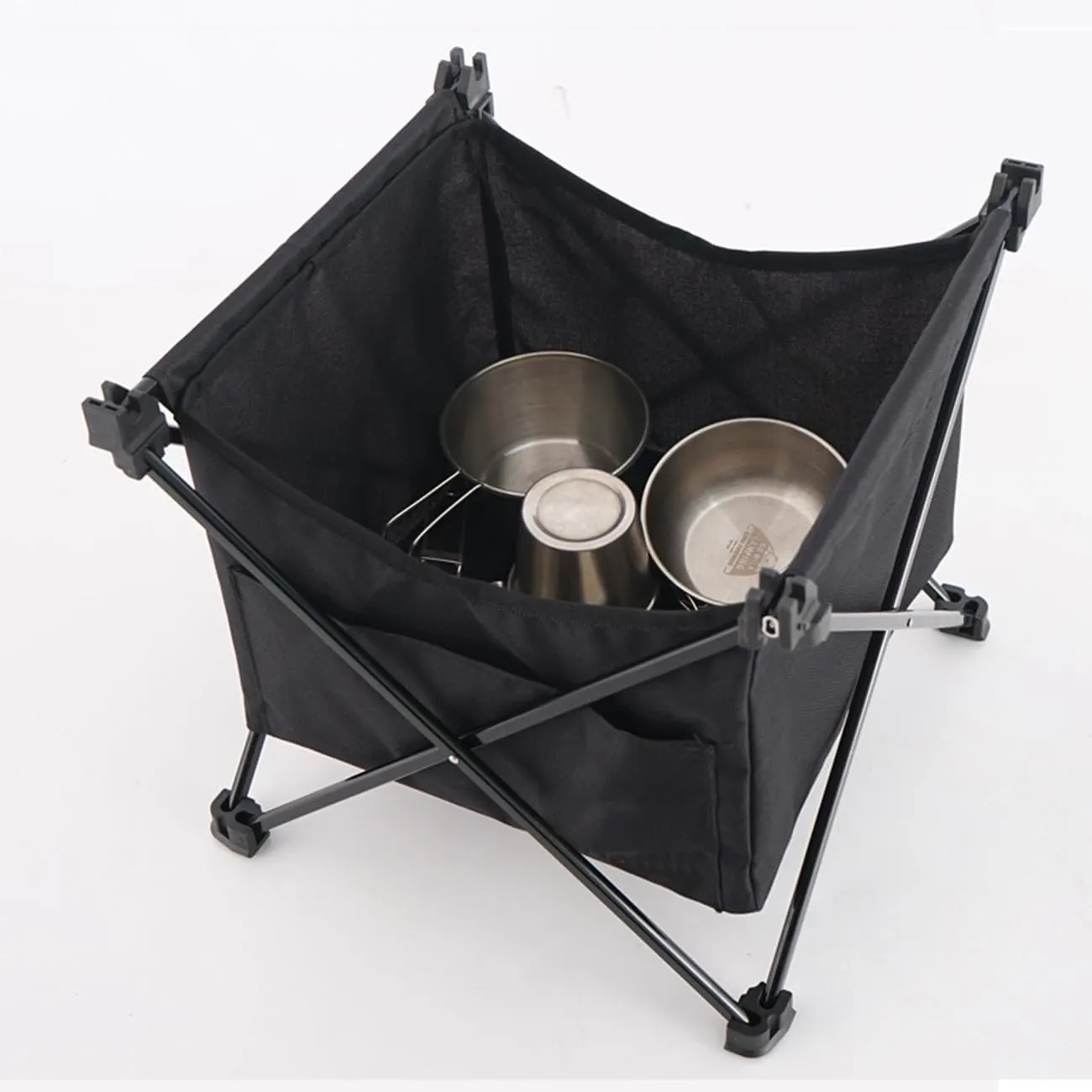 Portable Camping Table Ultralight Small Aluminum Camp Table with Storage Bag Folding Beach Table for Camping Hiking Backpacking Outdoor Picnic,Black,L
