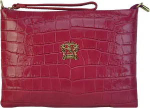 Pratesi Leather Bag for Women Rufina K253/28 Woman Bag in cow leather - King Fuchsia Made in Italy