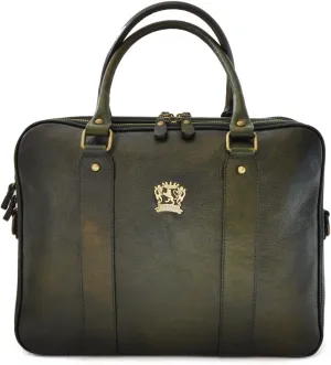 Pratesi Leather, Leather Bag Briefcase Magliano in cow leather - Bruce Dark Green