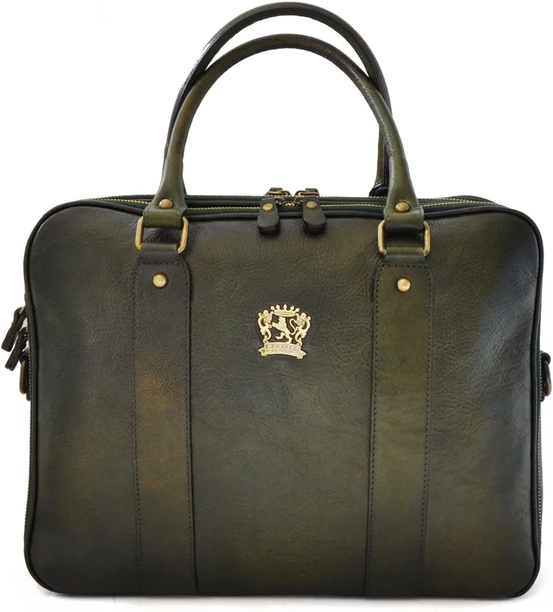Pratesi Leather, Leather Bag Briefcase Magliano in cow leather - Bruce Dark Green