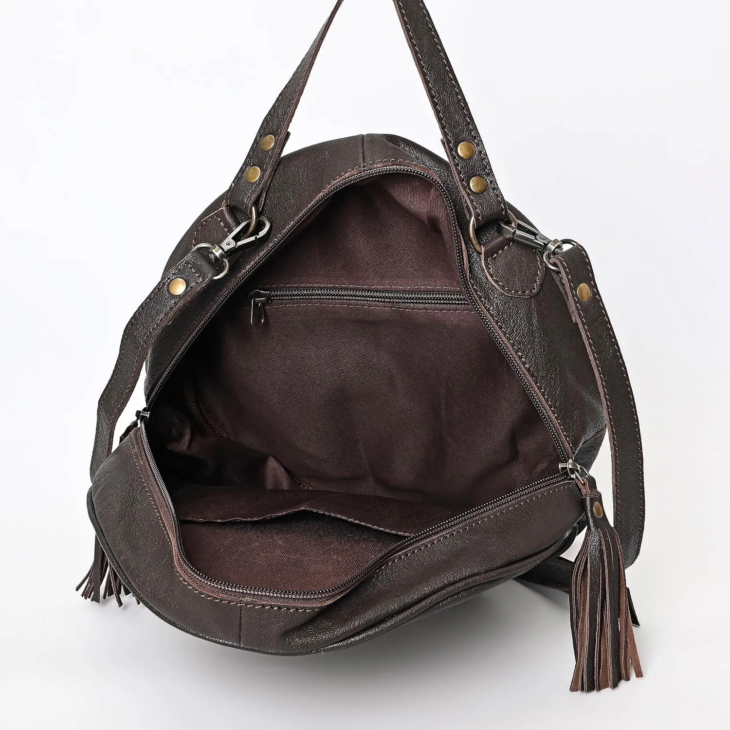 Premium Handtooled Leather Round Western Crossbody Bag Purses For Women
