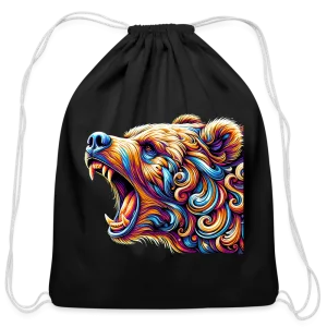 Psychedelic Bear - Cotton Drawstring Bag