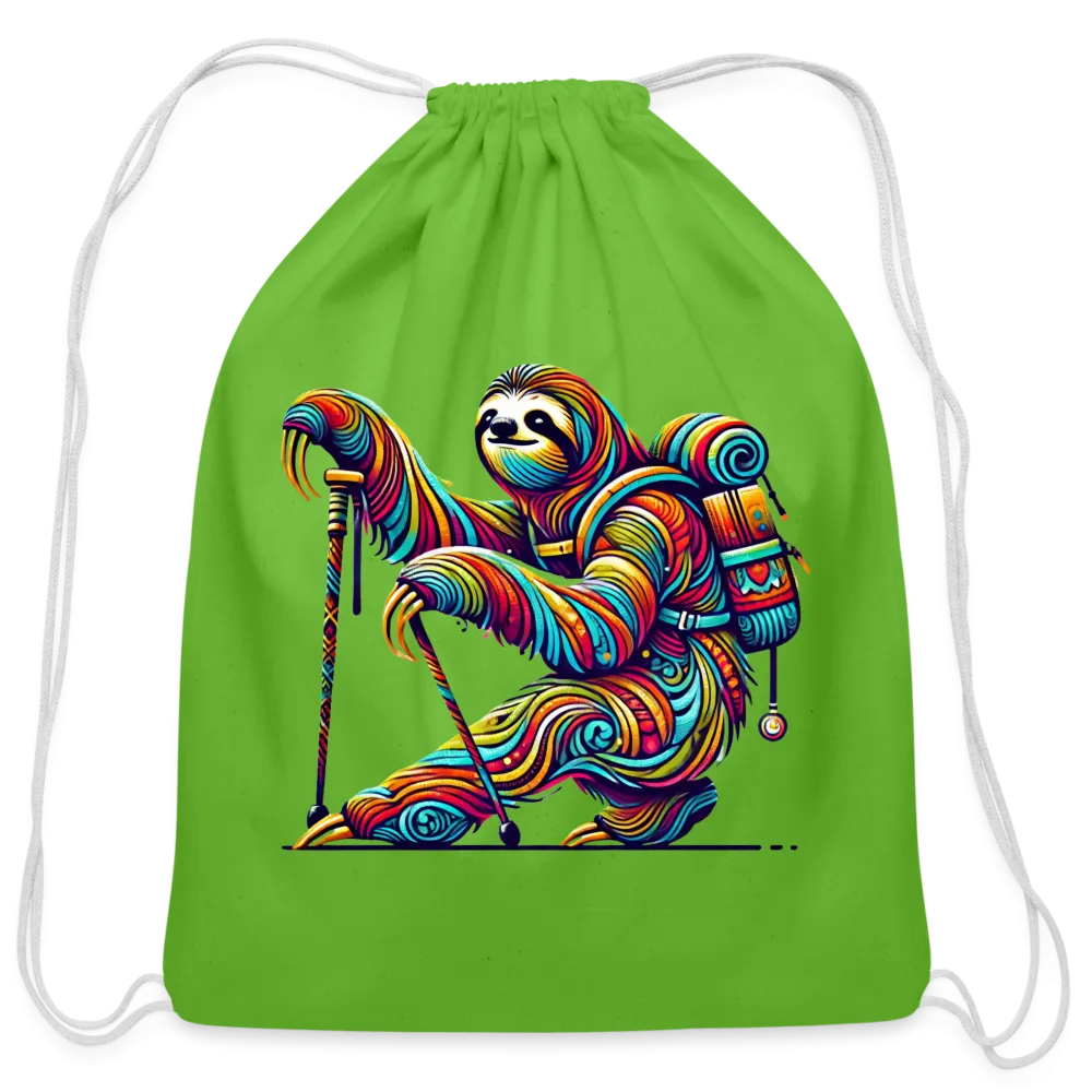 Psychedelic Sloth - Cotton Drawstring Bag