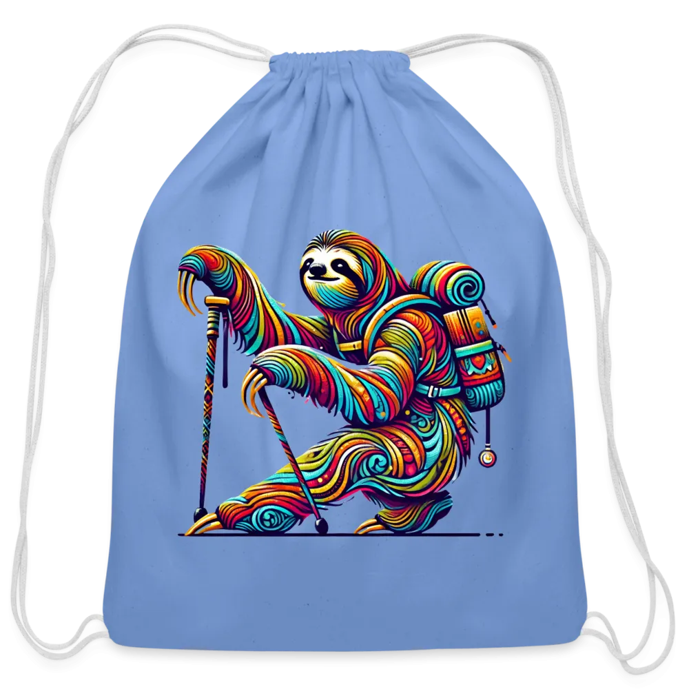 Psychedelic Sloth - Cotton Drawstring Bag