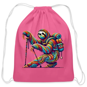 Psychedelic Sloth - Cotton Drawstring Bag