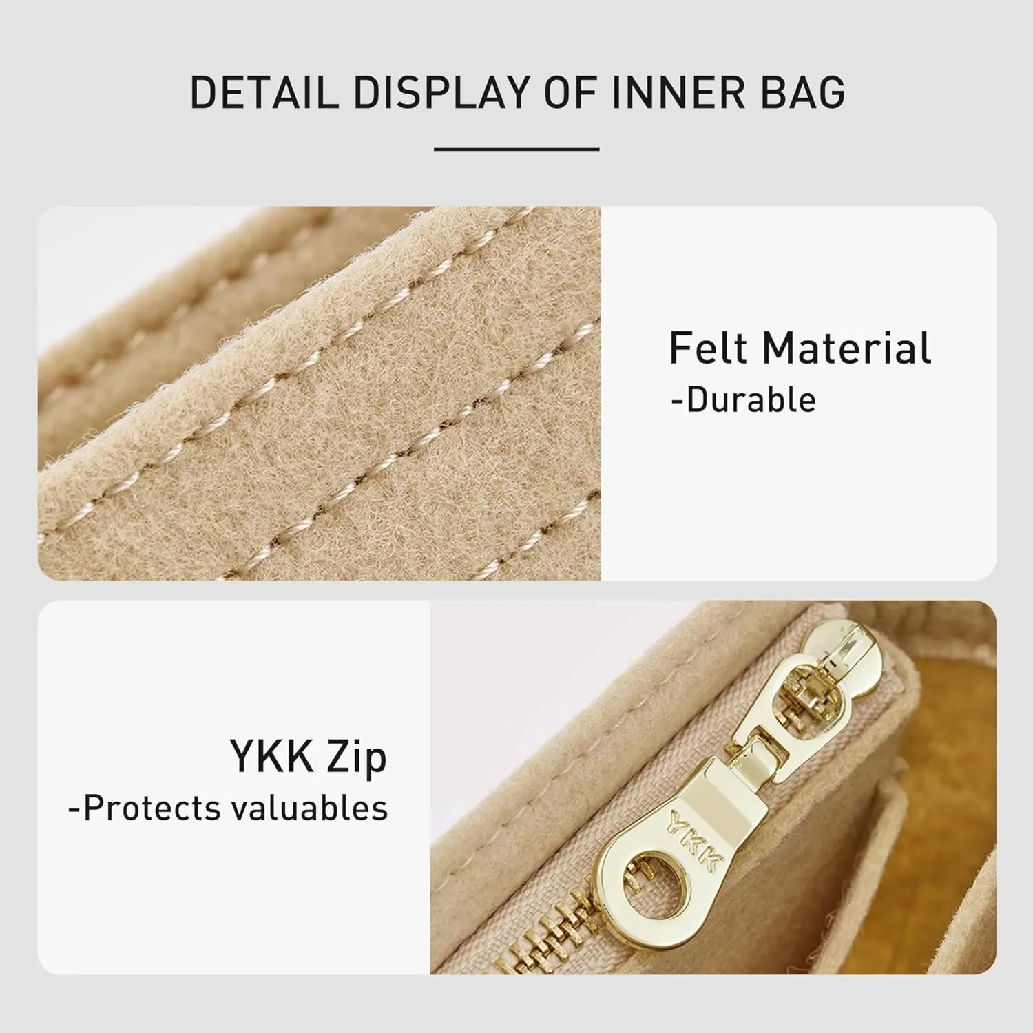Purse Organizer Insert Compatible with Longchamp Mini Bag and More, Bag Insert for le pliage Original/Green Pouch with Handle/Extra Small Handbag Inner Shaper(Mini, Beige)