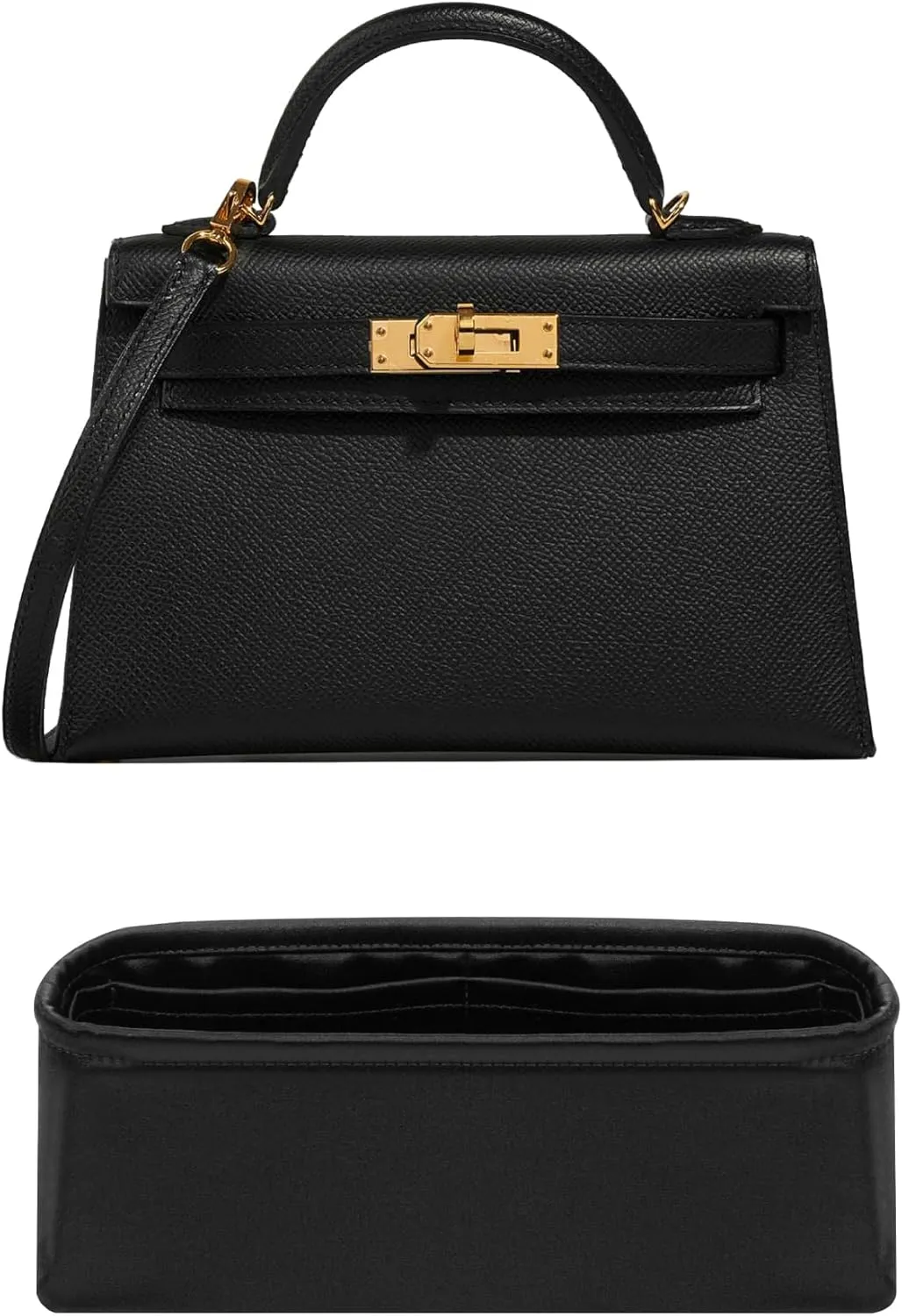 Purse Organizer Insert for HERMES Kelly Mini handbag (Custom Color for Kelly Mini)