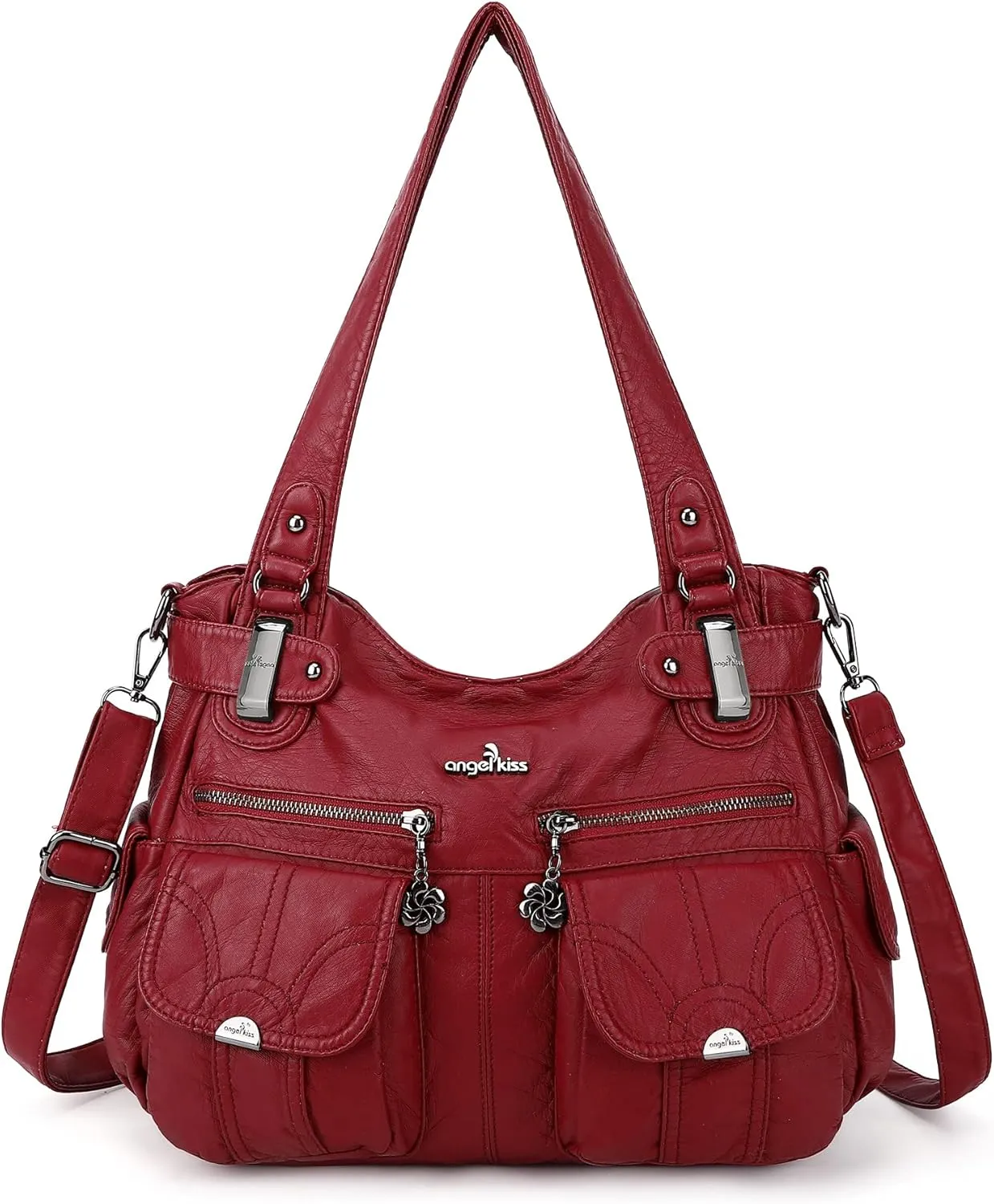 Purses and Handbags Women Tote Shoulder Top Handle Satchel Hobo Bags Fashion Washed Leather Purse