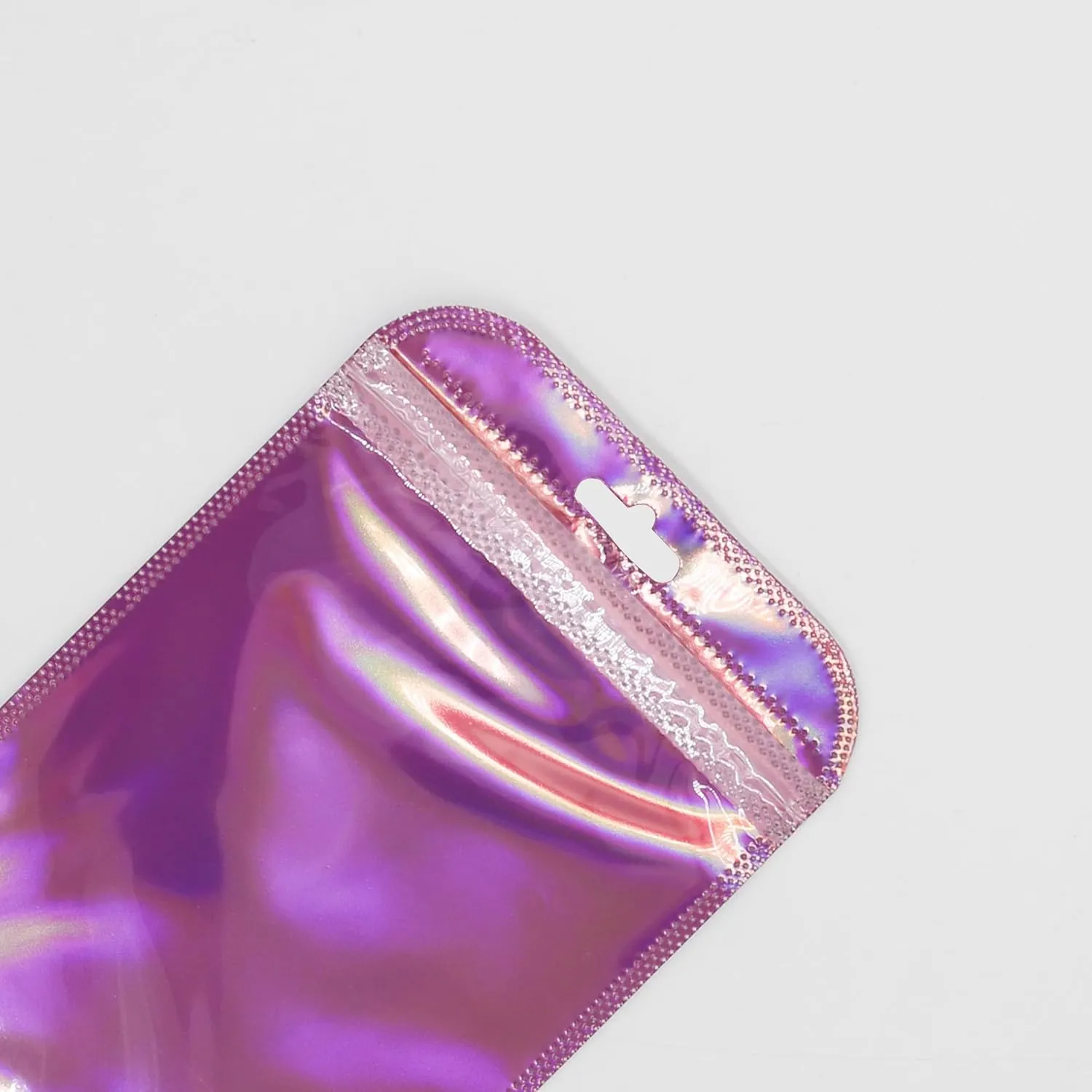 QQ Studio Pack of 100 Clear and Holographic Flat QuickQlick Resealable Reusable Beauty Packaging Bags for Eyelashes, Makeup Sets (3.25 inch x 5 Inch)