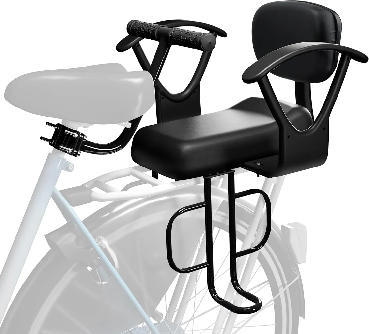Rear Child Bike Seat with Thick Backrest, Rear Child Bicycle Seat Design for Children Aged 2 to 8 Years Old, One Size (Black-a)