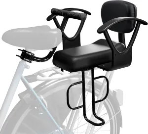 Rear Child Bike Seat with Thick Backrest, Rear Child Bicycle Seat Design for Children Aged 2 to 8 Years Old, One Size (Black-a)