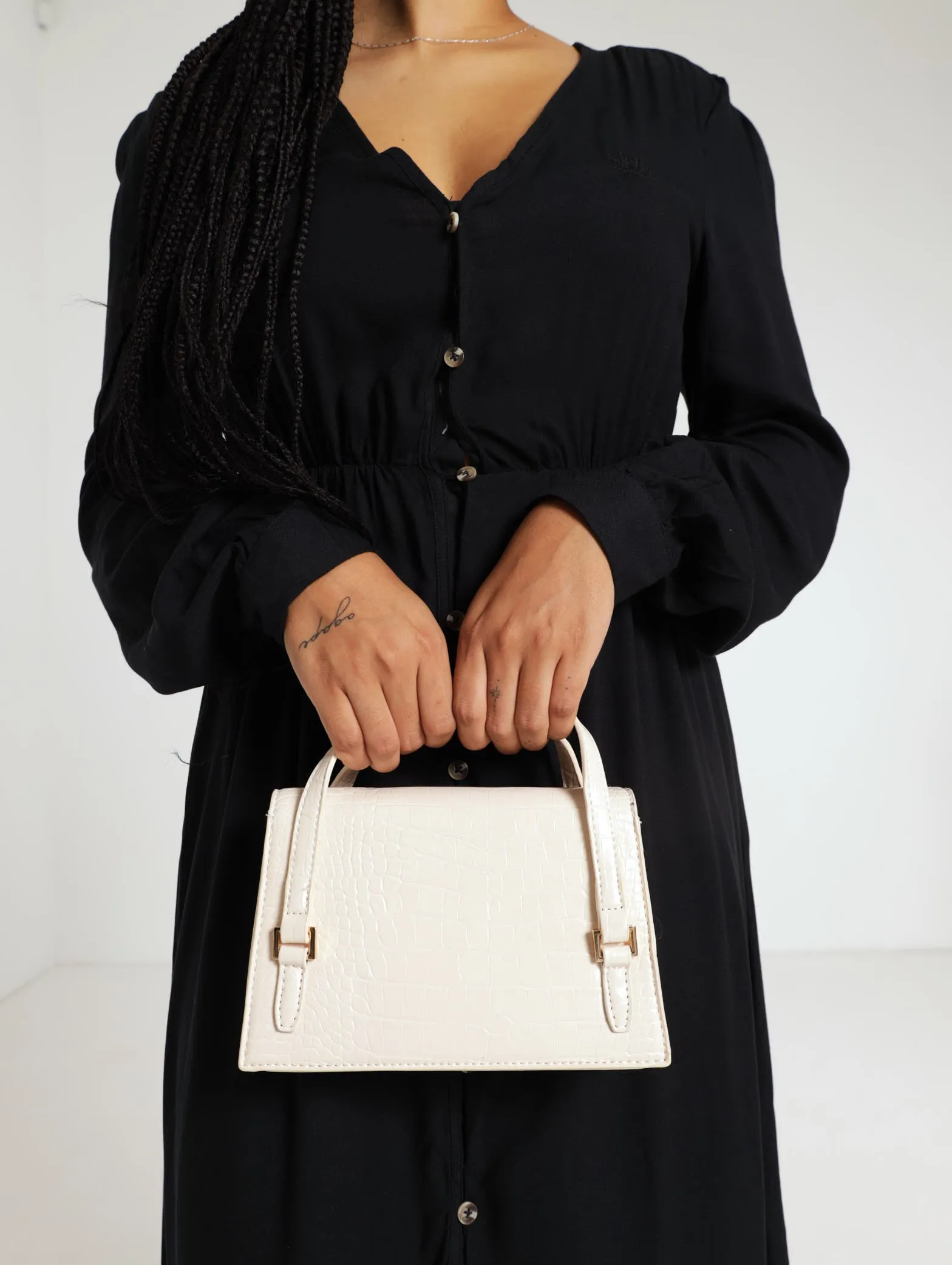 Rectangualr Mini Satchel With Buckle Detail