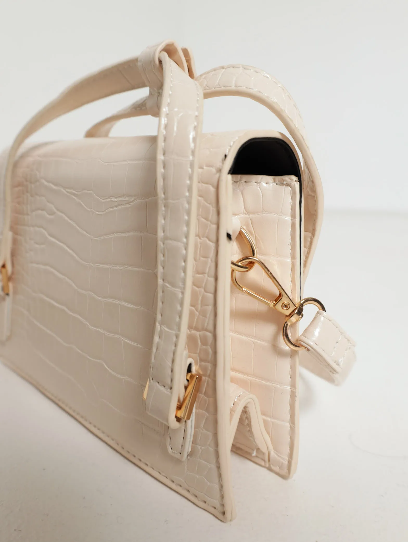 Rectangualr Mini Satchel With Buckle Detail