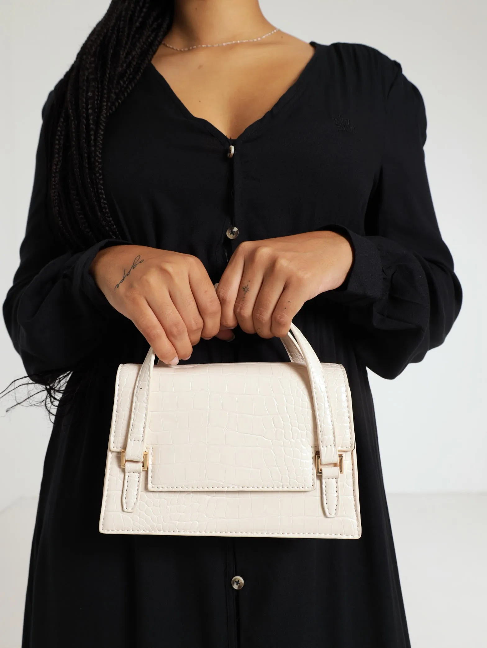 Rectangualr Mini Satchel With Buckle Detail