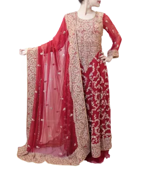 RED BRIDAL GOWN WITH PLAZO