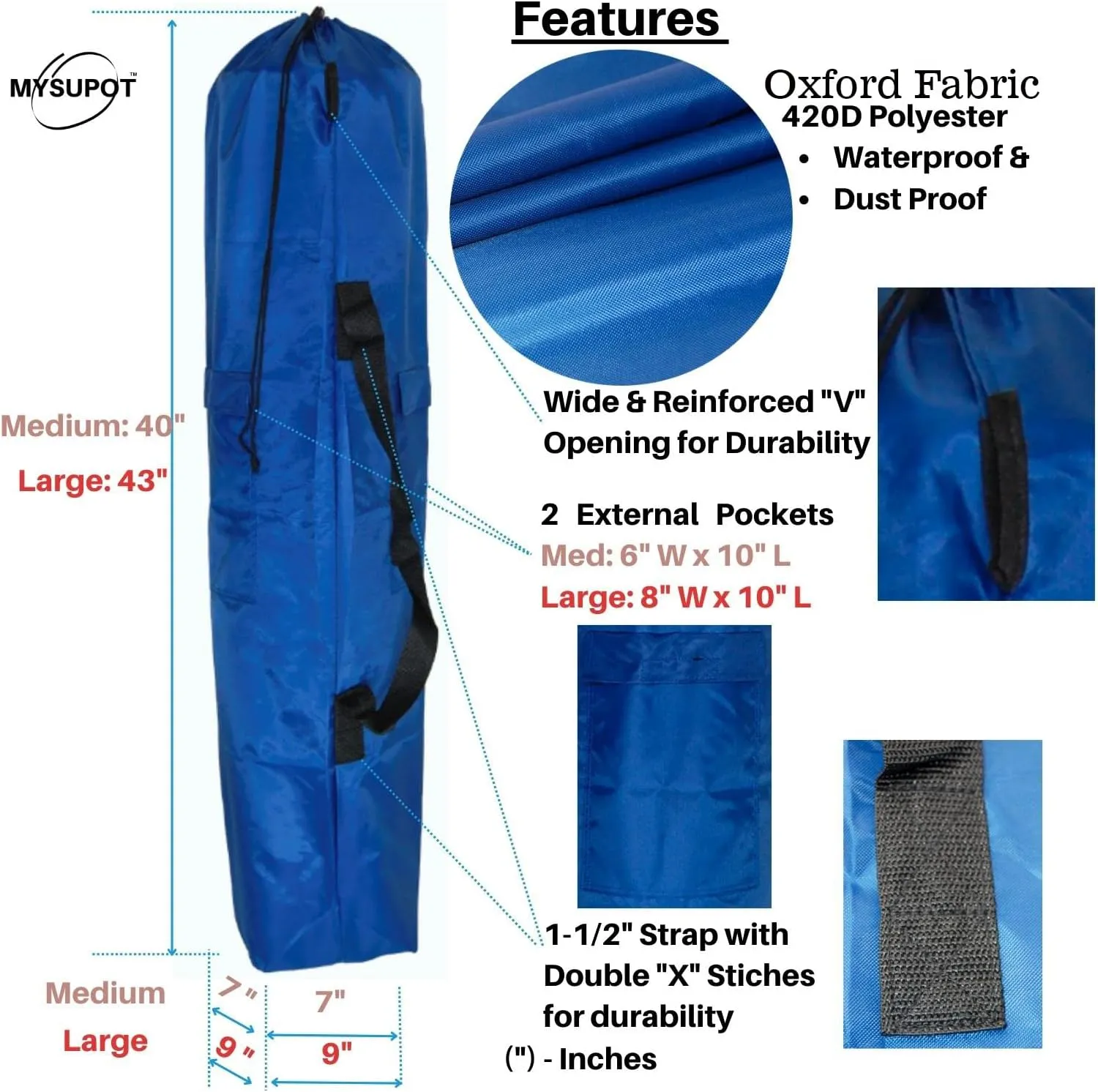 Replacement Bag for Folding Camping Chair, Portable Camp Chair, Hammock, Yoga Mat, Umbrella, Tents, Tripods, Fishing Poles - 420D Oxford Polyester Fabric