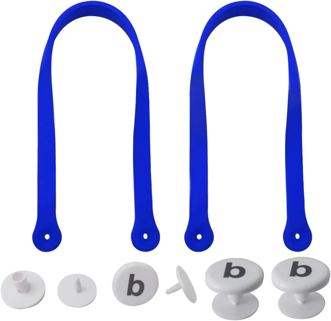 Replacement Straps for S/M Beach Bag, Replacement Handles with 4 Rivets for Original S/M Bogg Bag, Replacement Handles for Rubber Beach Bag and EVA Bag. Bogg Beach Bag Repair Kit (Klein Blue)