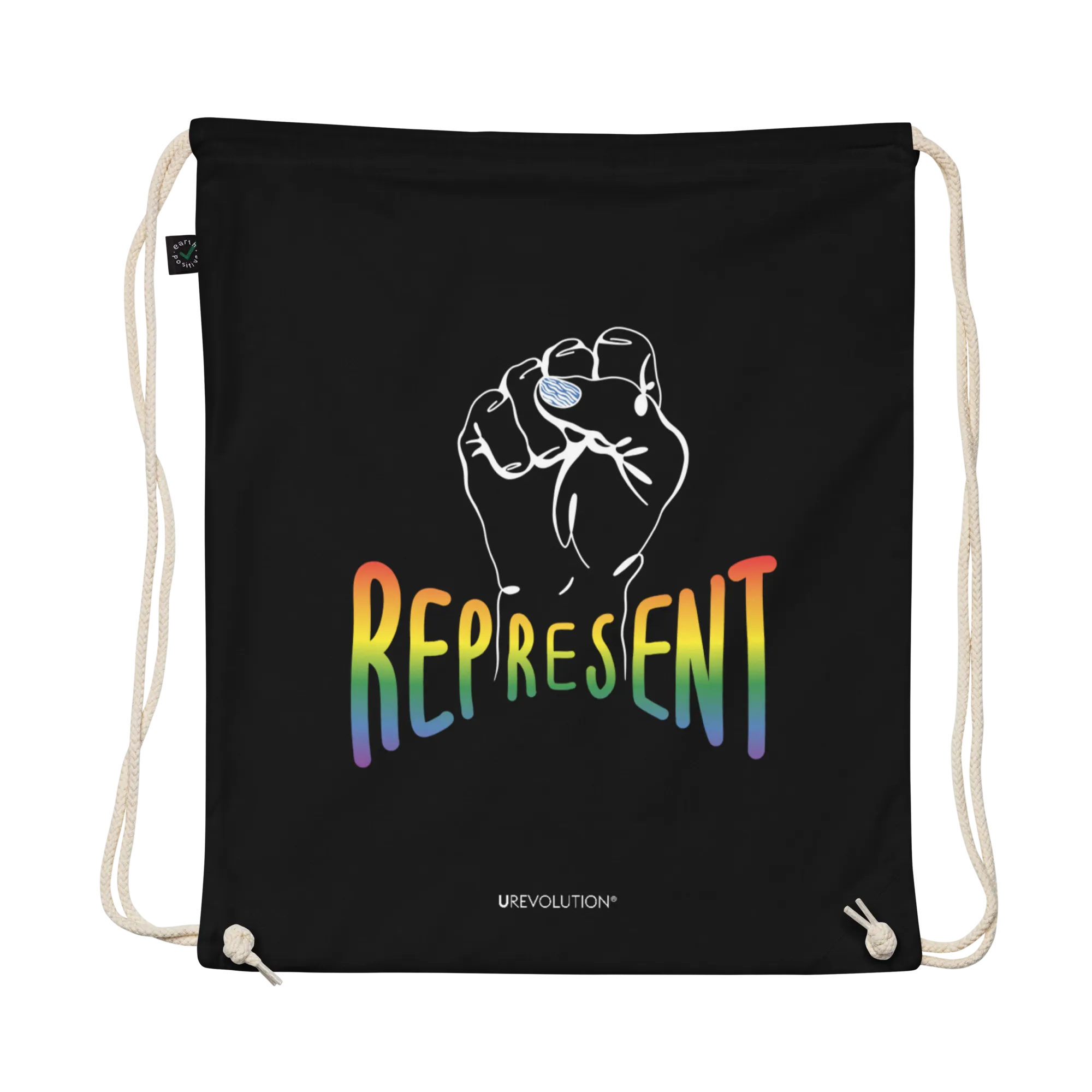 Represent Pride Eco-Friendly Cotton Drawstring Backpacks
