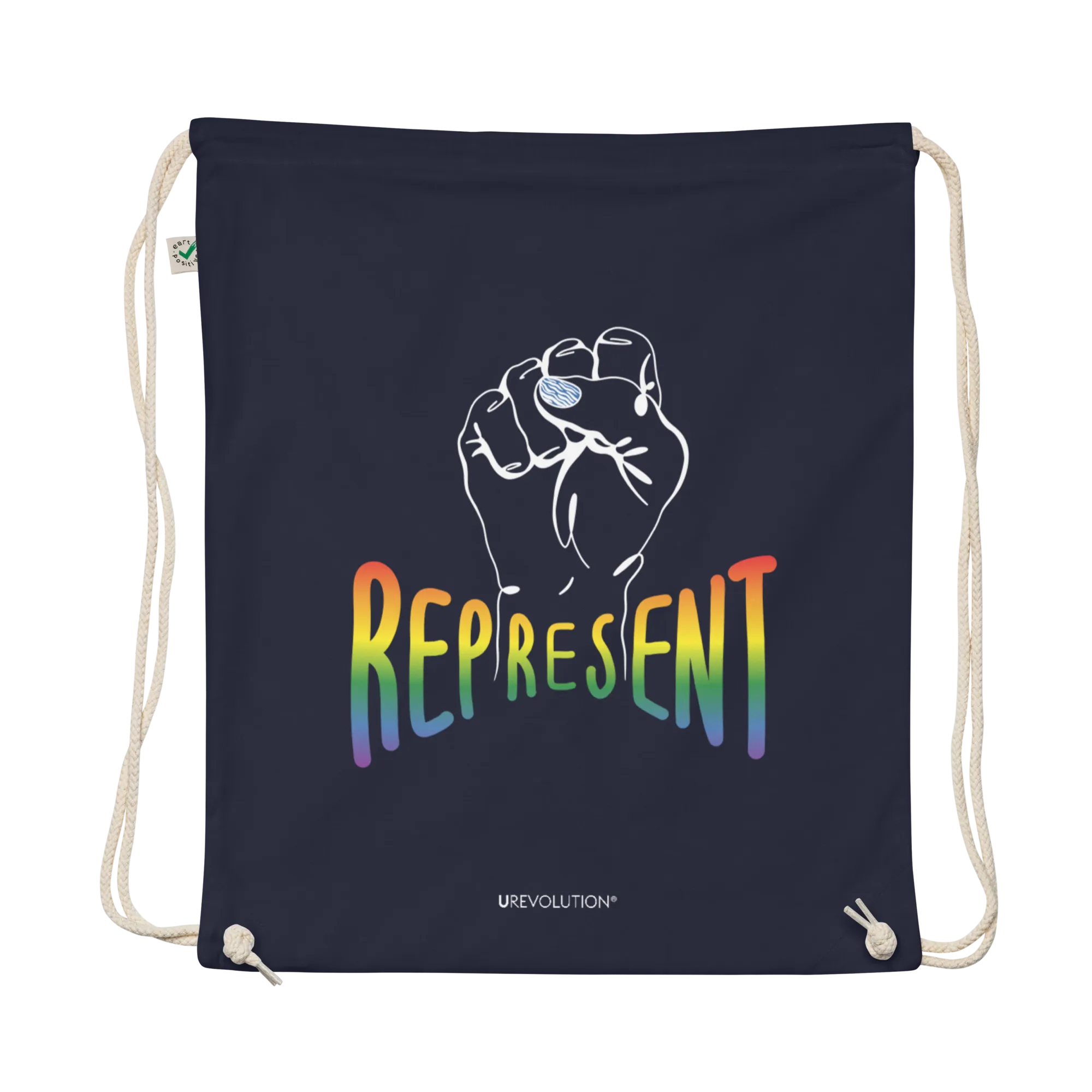 Represent Pride Eco-Friendly Cotton Drawstring Backpacks