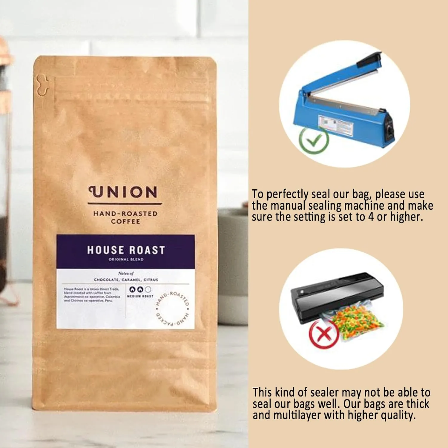 Resealable Side Zipper Coffee Bags with Degassing Valve, High Barrier Natural Kraft Coffee Pouches with Aluminum Foil Liner, Ziplock Food Storage Bags, Longer Shelf Life (100, 16oz/1lb)