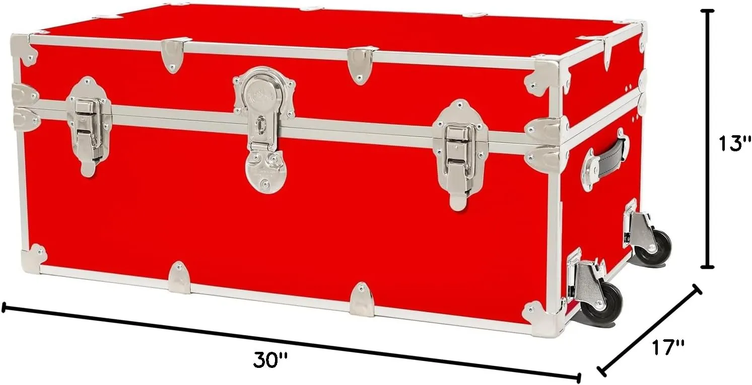 Rhino Trunk & Case Camp & College Trunk with Removable Wheels 30"x17"x13" (Red)