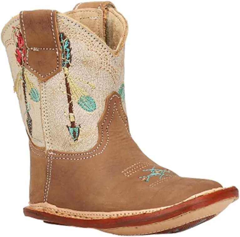 ROPER Infant Boys Arrow Feather Embroidery Square Toe Casual Boots Ankle - Brown