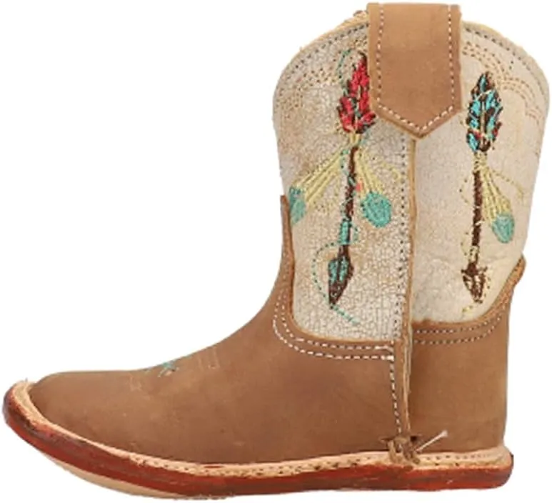 ROPER Infant Boys Arrow Feather Embroidery Square Toe Casual Boots Ankle - Brown