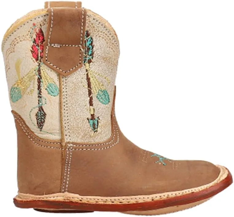ROPER Infant Boys Arrow Feather Embroidery Square Toe Casual Boots Ankle - Brown