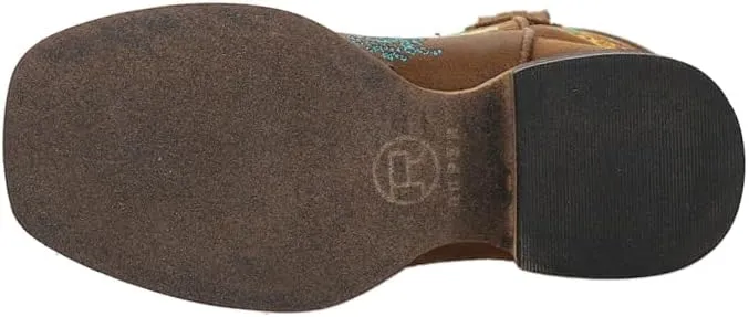 ROPER Kids Girls Bailey Floral Square Toe Casual Boots Mid Calf - Brown