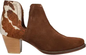 ROPER Womens Rowdy Embroidery Pointed Toe Casual Boots Ankle Mid Heel 2-3" - Brown