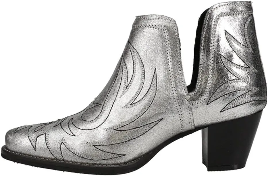 ROPER Womens Rowdy Embroidery Pointed Toe Casual Boots Ankle Mid Heel 2-3" - Brown
