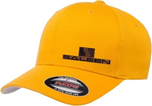 Saleen Automotive Logo Side Panel Leather Patch Laser Engraved Flexfit 6277 Athletic Baseball Fitted Hat Cap