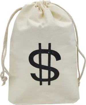 Sanrich 20 Pack Money Bags Drawstring Pouches Goody Bag 5 x 7 inches Canvas Dollar Favor Bags For Themed Birthday Party