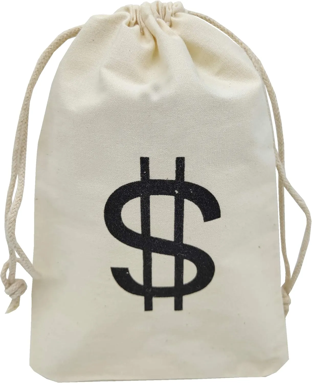 Sanrich 20 Pack Money Bags Drawstring Pouches Goody Bag 5 x 7 inches Canvas Dollar Favor Bags For Themed Birthday Party
