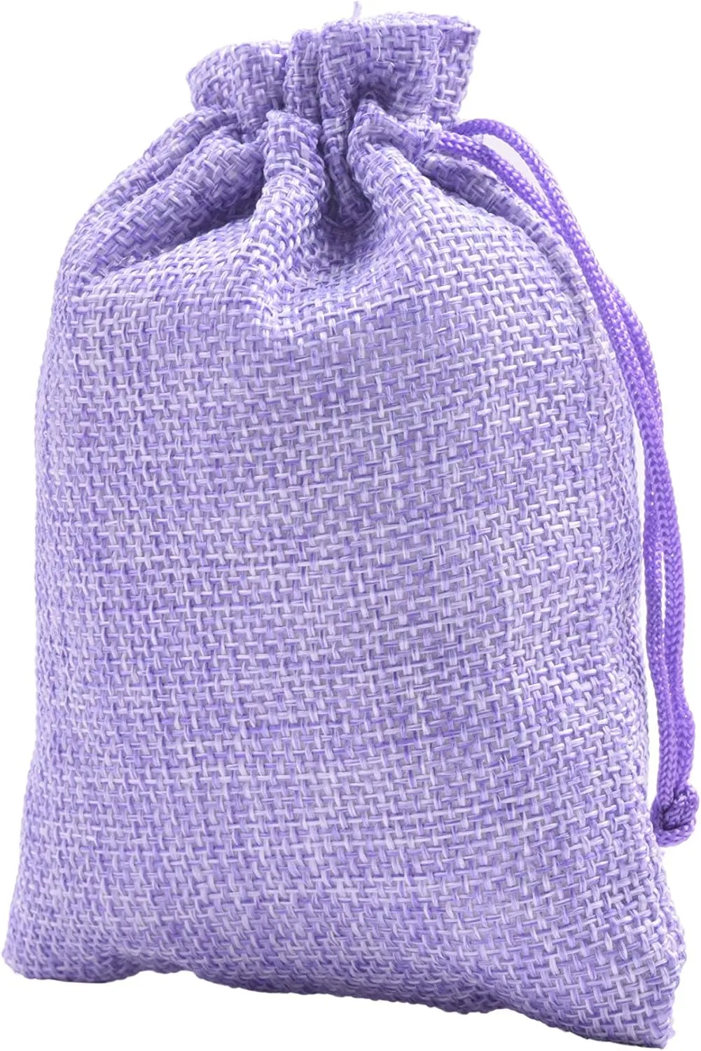 Sansam 50pcs 10.0cmx14.0cm/4.0''x5.6'' Light Purple Burlap Gift Bags Draw String Hemp/Hessian Bags, Jewelry Packing Pouches,Wedding Favor Gift Bags