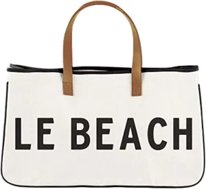 Santa Barbara Design Studio Tote Bag For Women Canvas Shoulder Bag with Genuine Leather Handles,