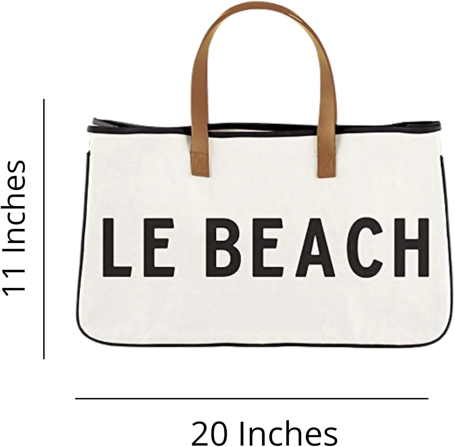 Santa Barbara Design Studio Tote Bag For Women Canvas Shoulder Bag with Genuine Leather Handles,