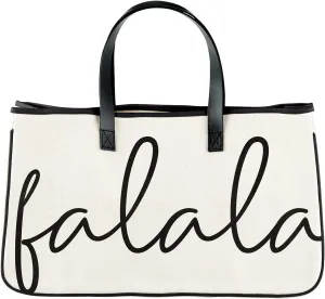 Santa Barbara Design Studio Tote Bag Holiday Collection Black and White 100% Cotton Canvas with Genuine Leather Handles