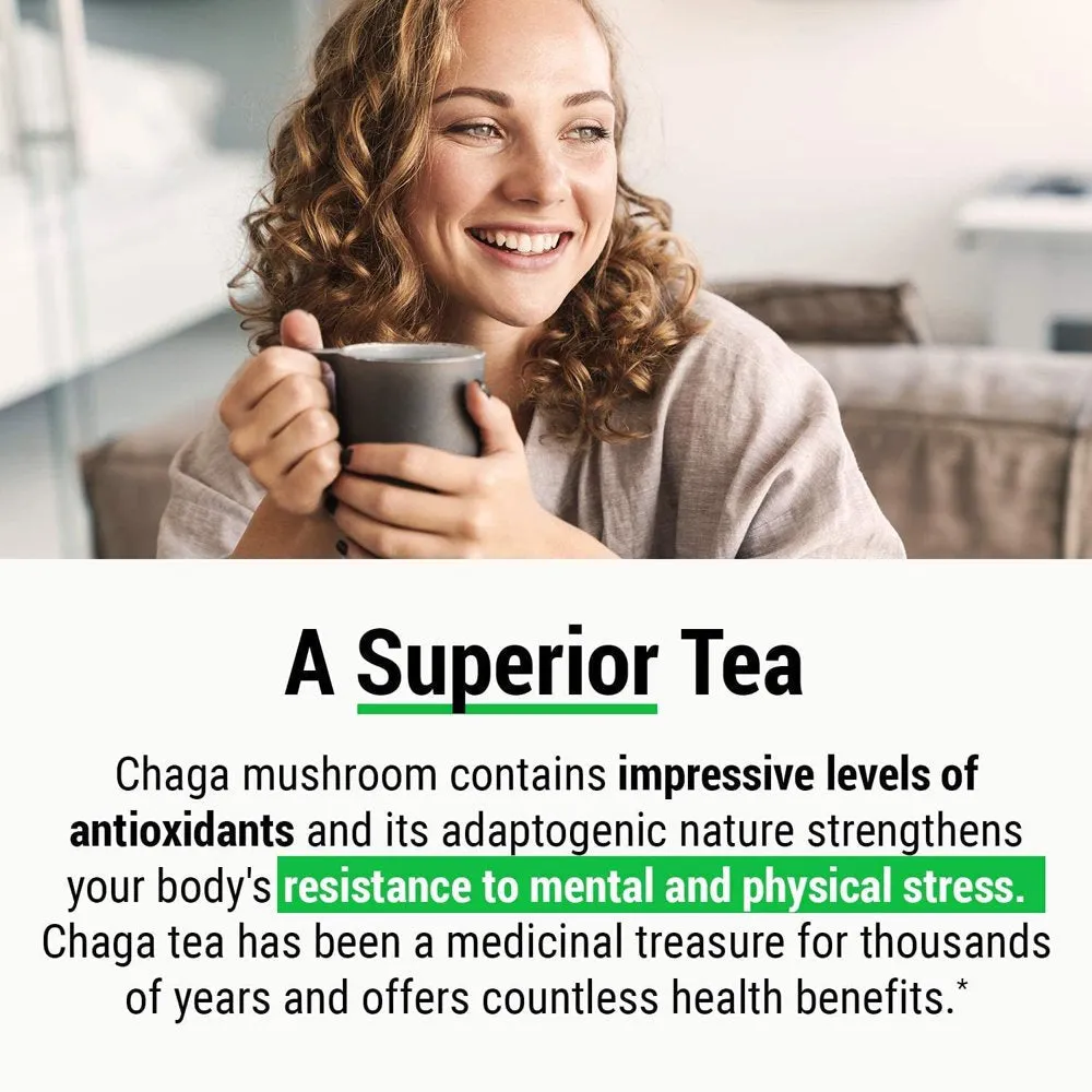 Sayan Siberian Chaga Mushroom Extract  Shilajit, 90 Vegan Capsules Supplement & Chaga Tea 20 Bags