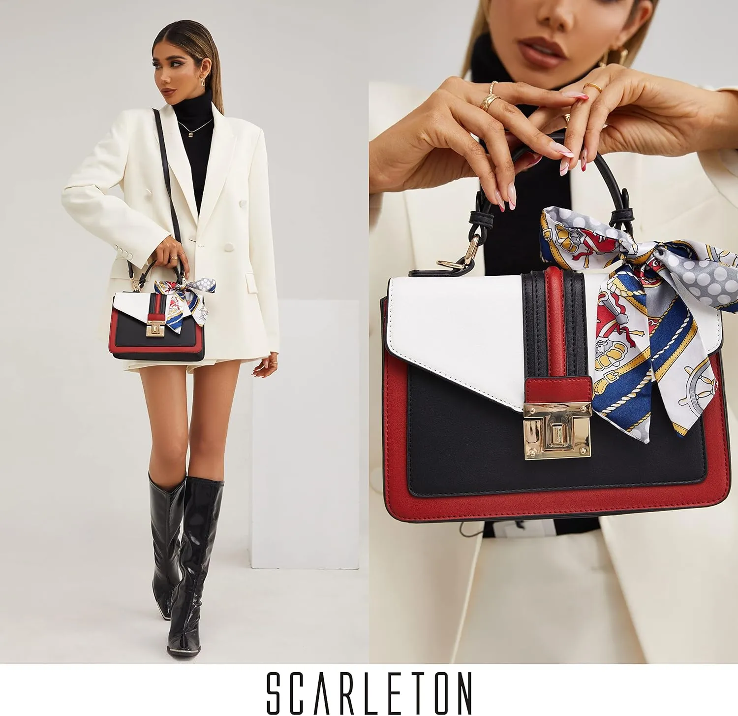 Scarleton Women's White Satchel Handbag H2065