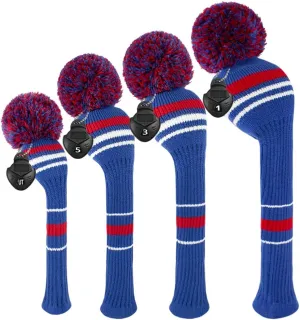 Scott Edward Personalized Golf Club Covers 4 Counts for Woods and Driver Fit Max Drivers Fairways Hybrids/Utility Big Pom Pom Customized Patterns Decorate Golf Bags