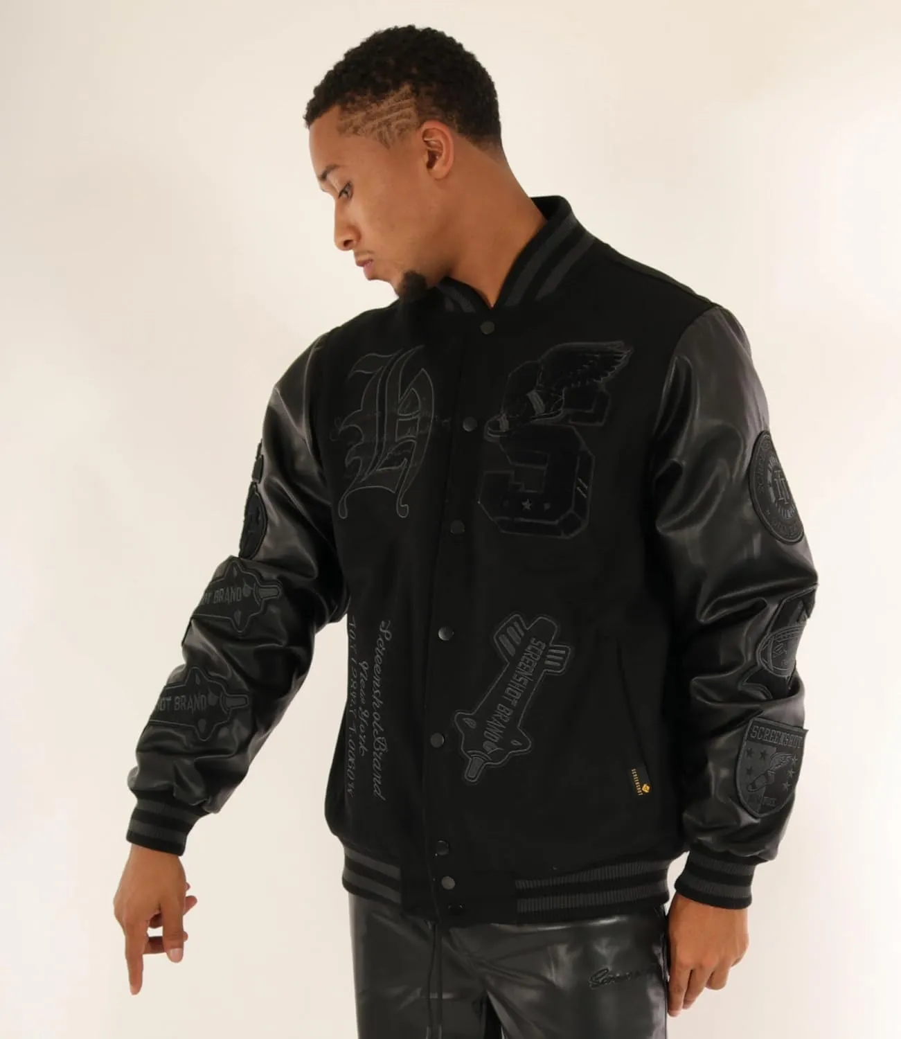 SCREENSHOT VARSITY JACKET 3202 Mens Streetwear Urban Padding Quilted Linning Heavy Fashion Jacket