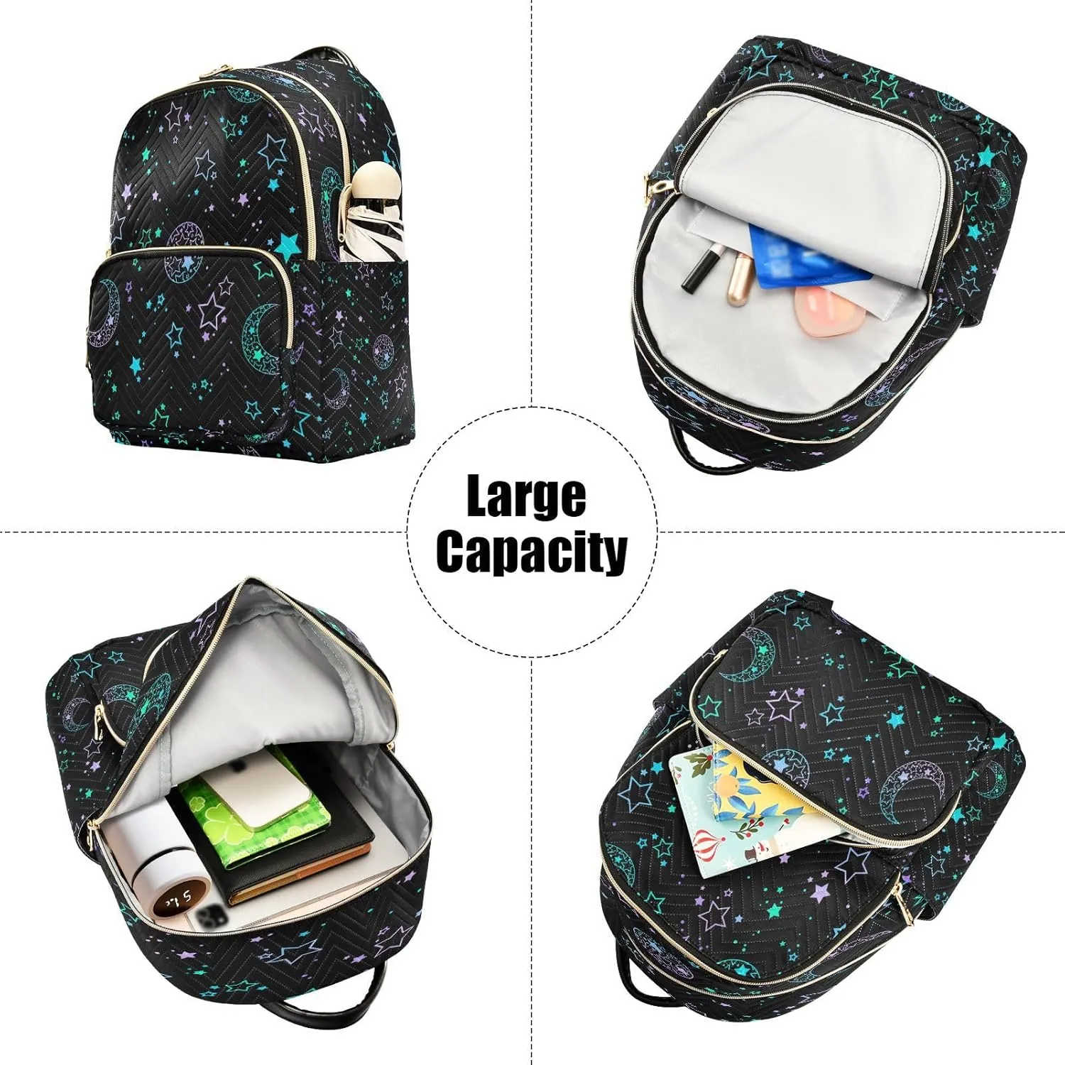senya Fashion Backpack Mini Backpack Purse Casual Daily Backpack Star Moon Sun for Travel for College Work