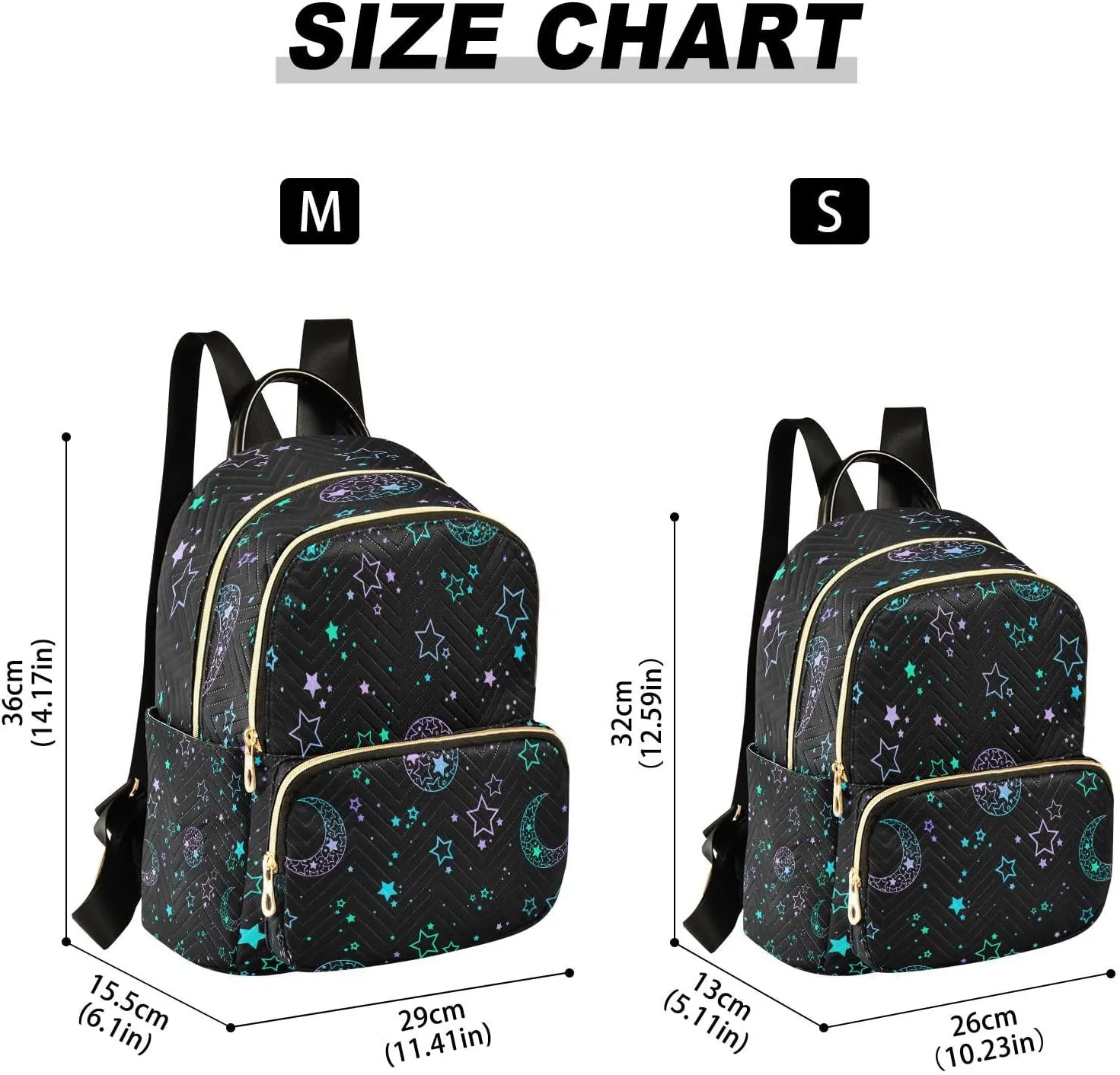 senya Fashion Backpack Mini Backpack Purse Casual Daily Backpack Star Moon Sun for Travel for College Work