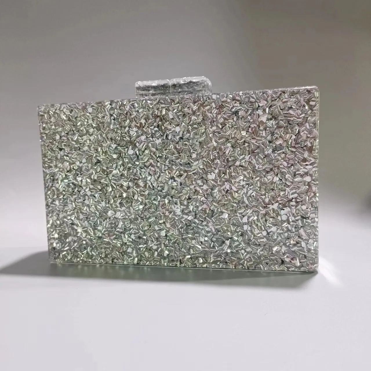 Sequined Acrylic Clutch Bag by Denise