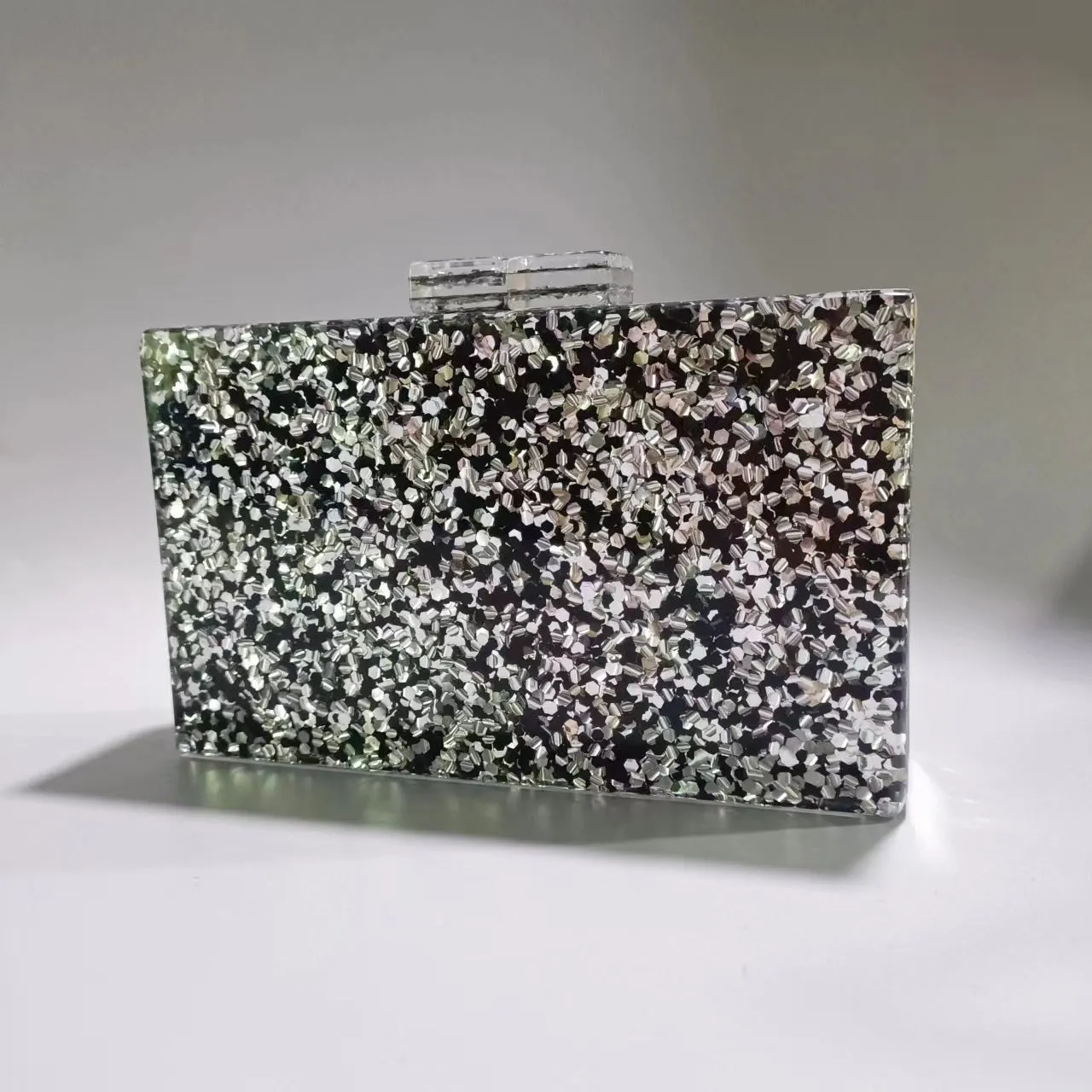 Sequined Acrylic Clutch Bag by Denise