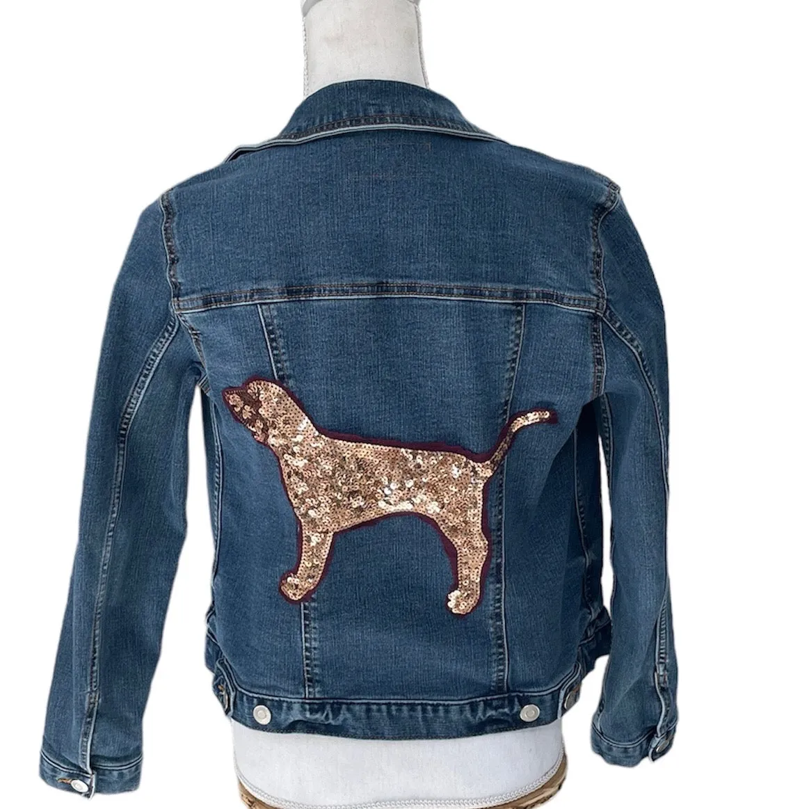 Sequined Dog Denim Jacket