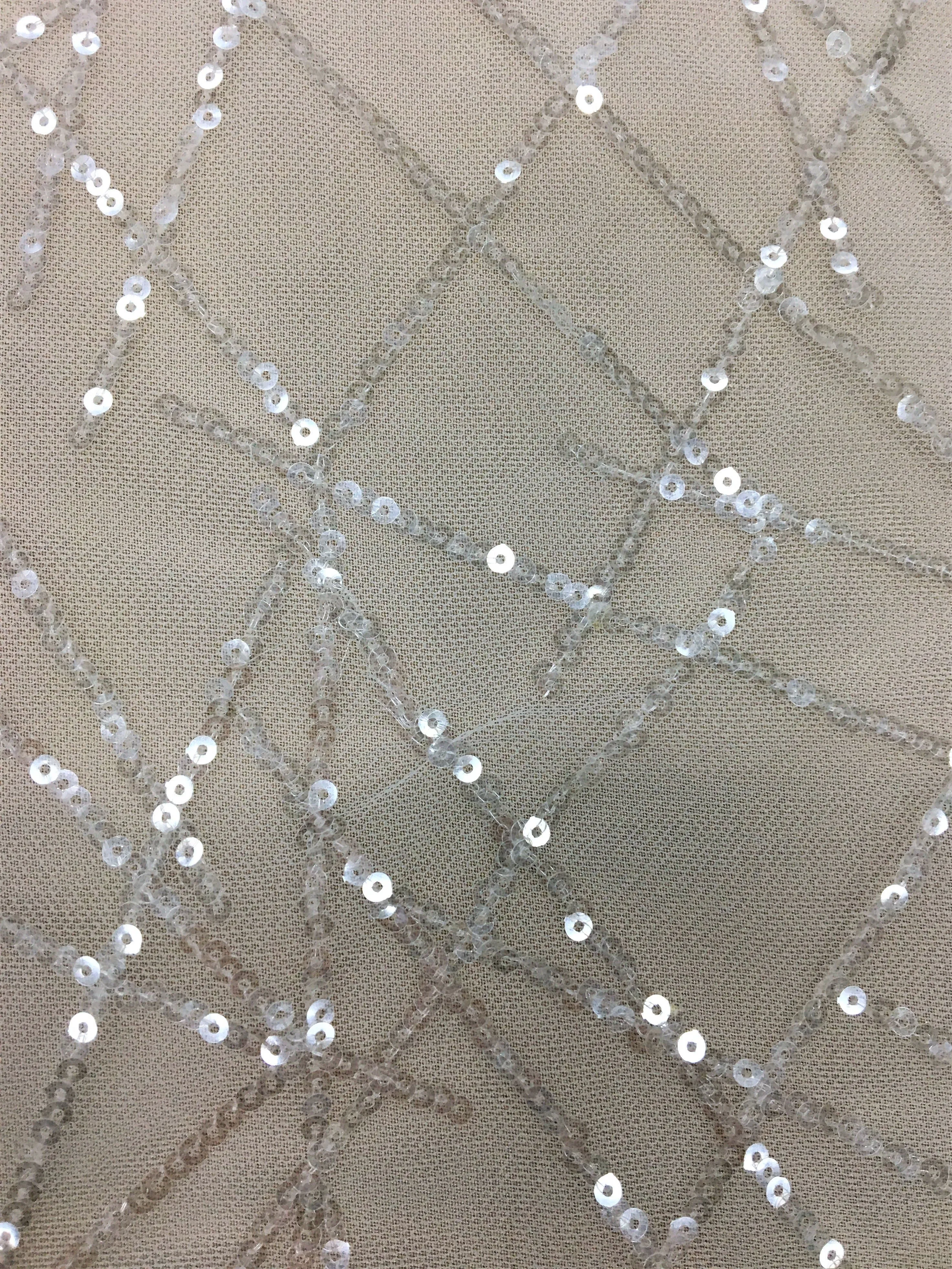 Sequined Tulle (VJ12607) Ivory