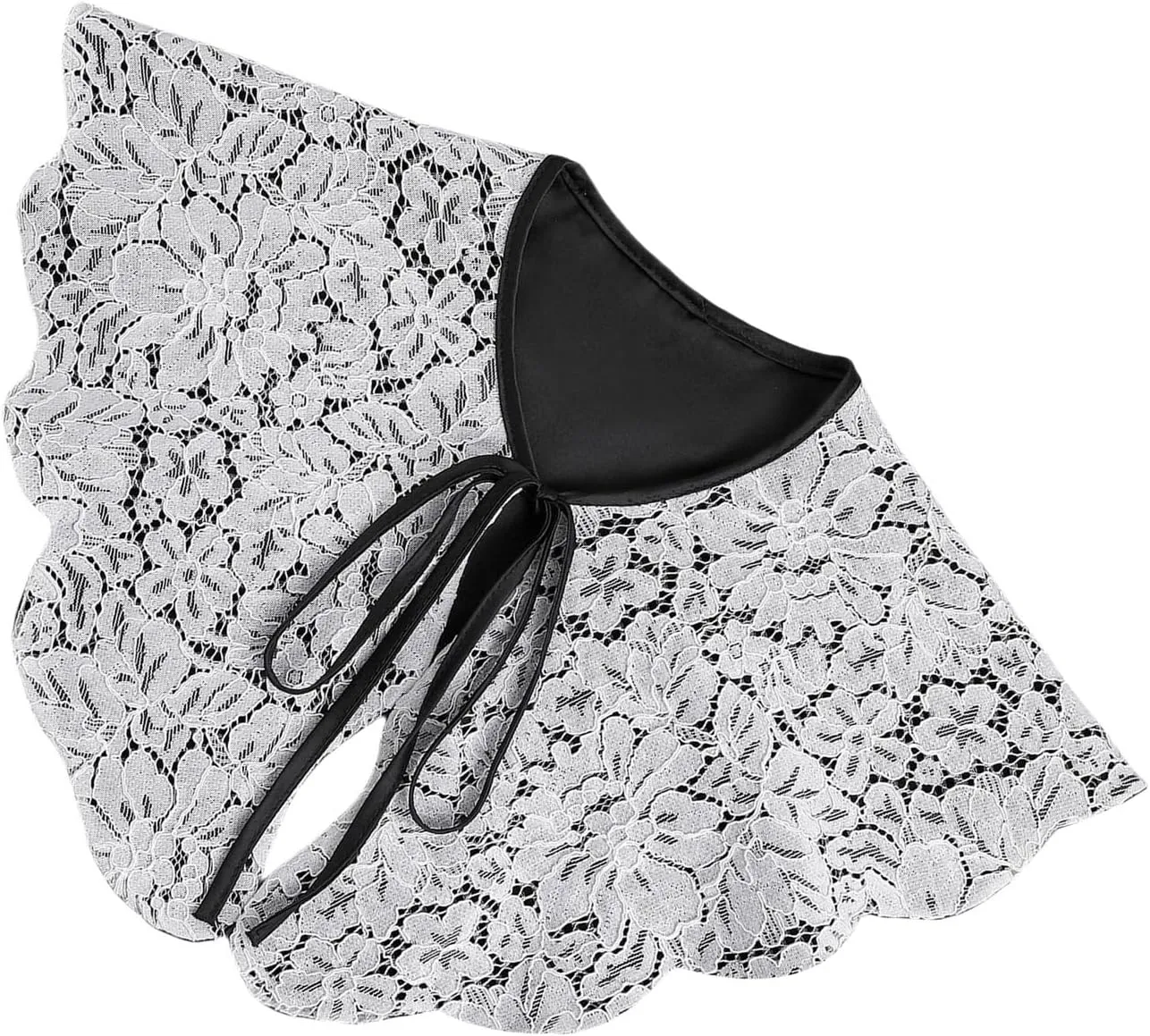 Sequins Quilted Cape False Collar Chinese Ruffled Lace Shawl Wrap Scarf Decorative Accessory For Women Girls Clothing