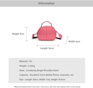 Shell Handbag Sewing Thread Design Shoulder Bag Faux Leather Crossbody Handbag with Zipper Closure